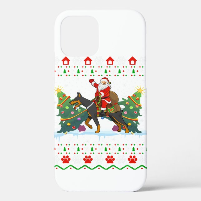 Doberman Dog Lover Xmas Ugly Christmas Case-Mate iPhone Hülle (Rückseite)
