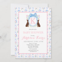 Doberman dog Monogram Wappen Baby Shower Einladung