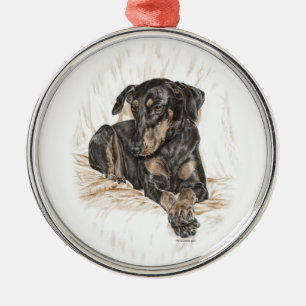 Doberman Dog Natural Oars Ornament Aus Metall