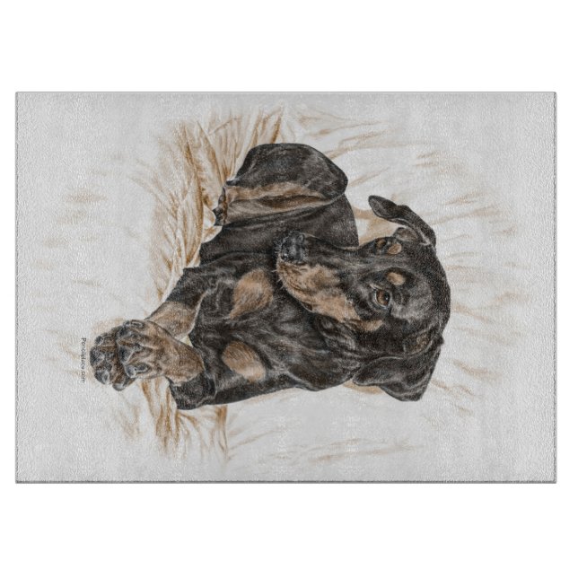 Doberman Dog Natural Oars Schneidebrett (Vorderseite)