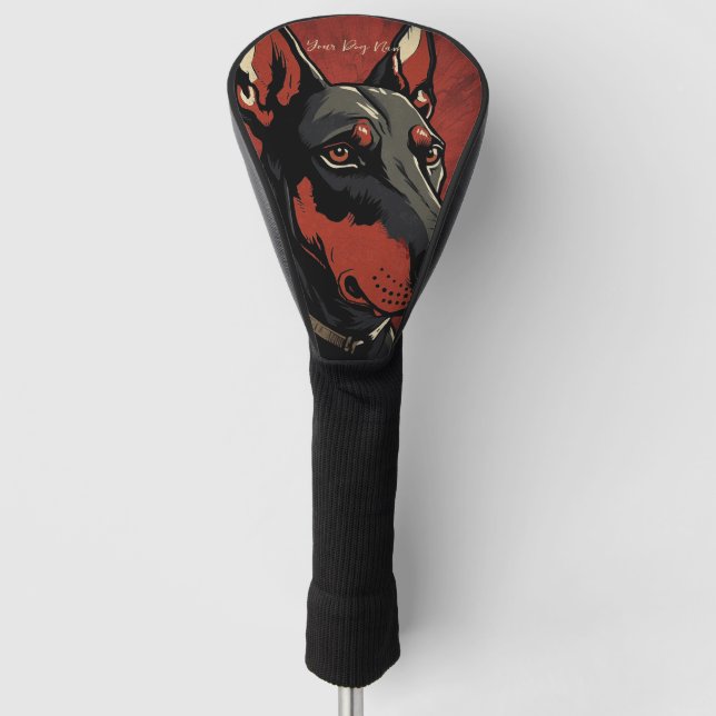 Doberman Dog, Red and Black 001 - Ulises Dalla Golf Headcover (Vorderseite)