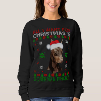 Doberman Dog Ugly Sweater Christmas Puppy Hund Lie Sweatshirt