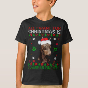 Doberman Dog Ugly Sweater Christmas Puppy Hund Lie T-Shirt