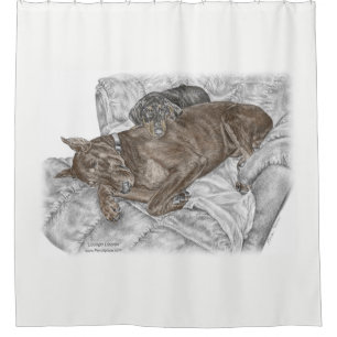 Doberman Dog und Puppy Duschvorhang
