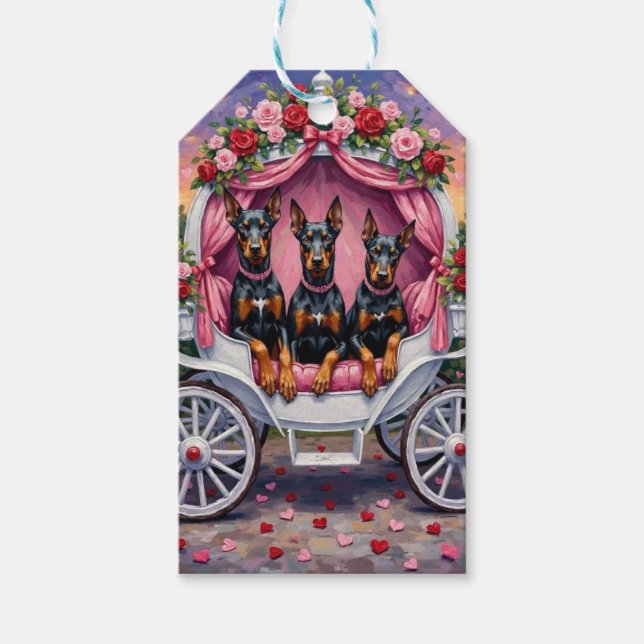 Doberman Dog Valentine's Day  Geschenkanhänger (Vorderseite)