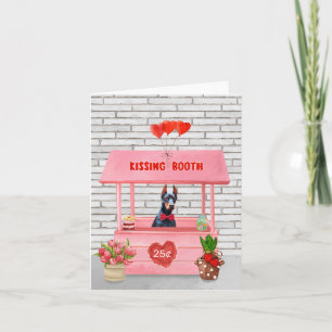 Doberman Dog Valentine's Day Kissing Booth Karte