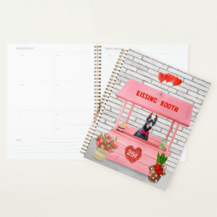 Doberman Dog Valentine's Day Kissing Booth Planer
