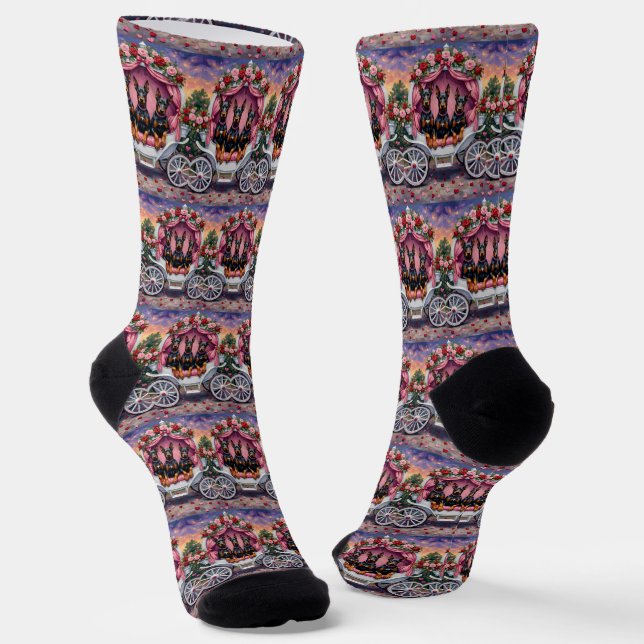 Doberman Dog Valentine's Day  Socken (Gewinkelt)