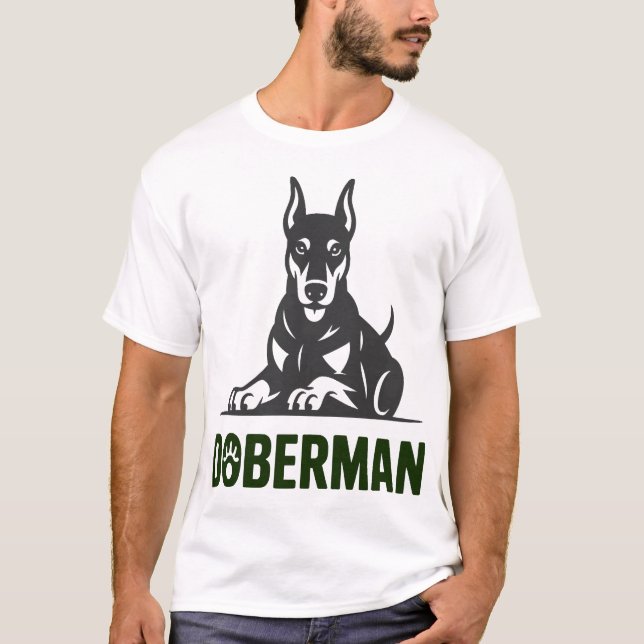 Doberman Dog Vector 2 Colors T-Shirt (Vorderseite)