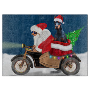 Doberman Dog Weihnachtsmann Schneidebrett