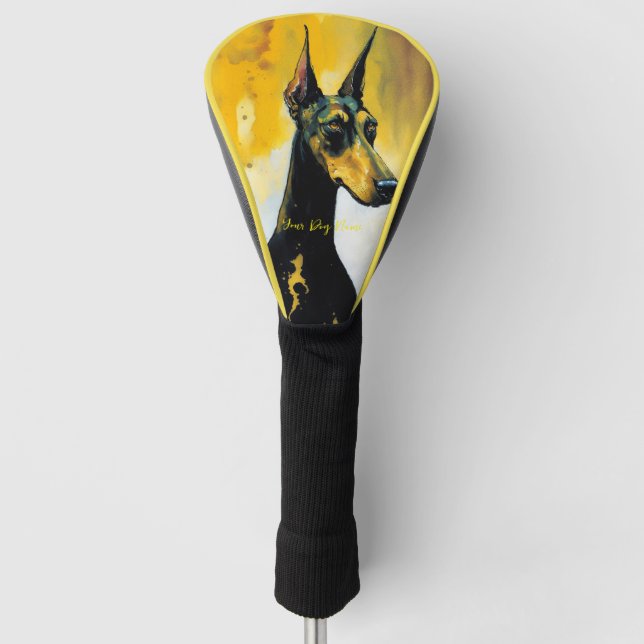 Doberman Dog - Zusammensetzung 003 Golf Headcover (Vorderseite)