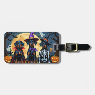 Doberman Dogs Pumpkin Halloween Funny Gepäckanhänger