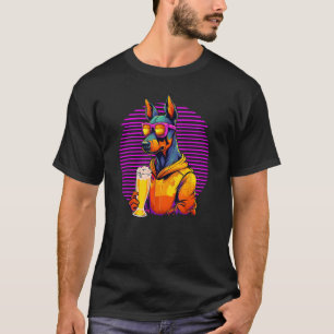 Doberman Drink Beer für Mama Vater Dobermann T-Shirt