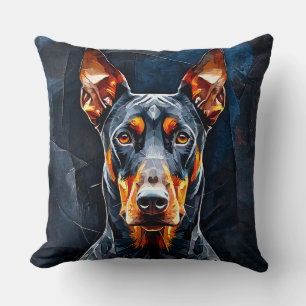 Doberman Eleganz Glow ❄️ Moderner Hunde Liebhaber Kissen