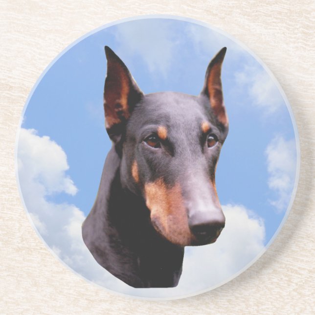 Doberman Face Dog Animal Untersetzer (Vorne)