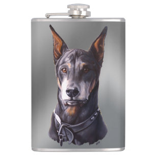 Doberman Flask Personalize Doberman Pinscher Flask Flachmann