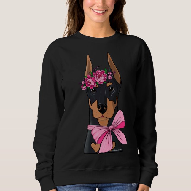 Doberman Flower Girl Sweatshirt (Vorderseite)