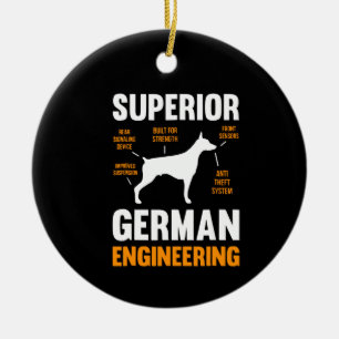 Doberman Gift   Deutsch-Französisch Keramik Ornament