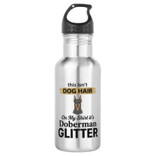 Doberman Glitter Lustiger Hunde Liebhaber Vintage  Edelstahlflasche