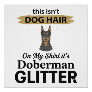 Doberman Glitter Lustiger Hunde Liebhaber Vintage Poster