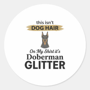 Doberman Glitter Lustiger Hunde Liebhaber Vintage Runder Aufkleber