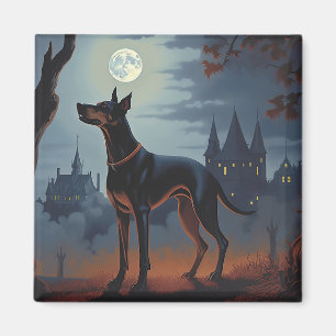 Doberman Halloween Beängstigend Magnet