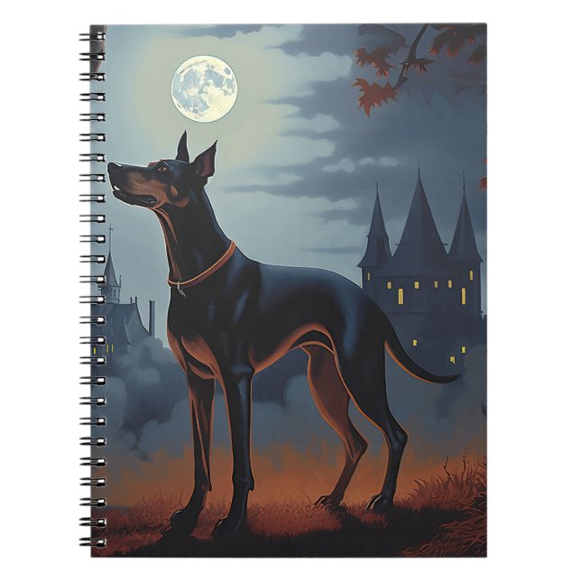 Doberman Halloween Beängstigend Notizblock (Vorderseite)