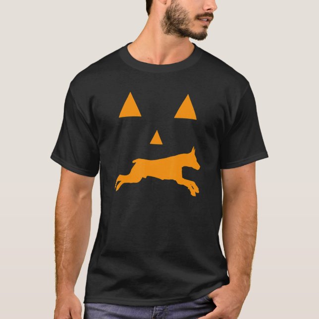 Doberman Halloween Spooky Face Dog Classic T-Shirt (Vorderseite)