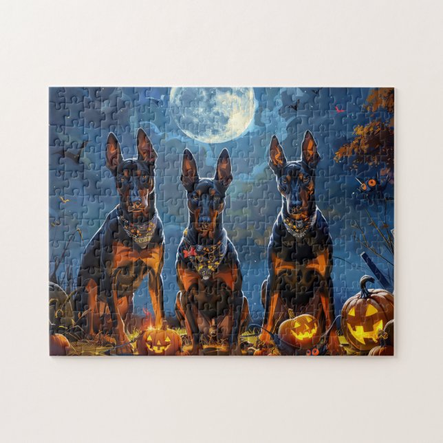 Doberman Halloween Spooky Puzzle (Horizontal)