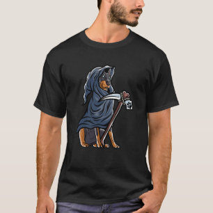 Doberman Happy Halloween Kostüm Grim Sensenmann Sw T-Shirt