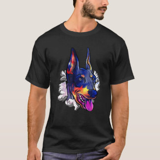 Doberman Head Starry Sky T-Shirt