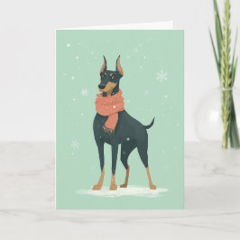 Doberman Holiday Greeting Karte