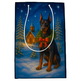 Doberman Holiday  Mittlere Geschenktüte