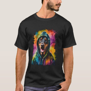 Doberman Hoodie Hund Bunt Lustige Tierkunst Prin T-Shirt