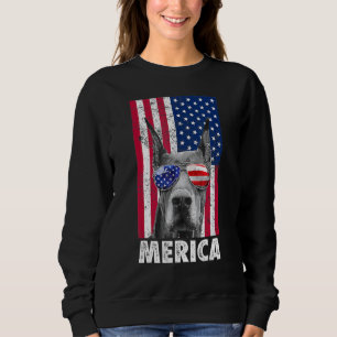 Doberman Hund 4. Juli Merica Männer American Flag Sweatshirt