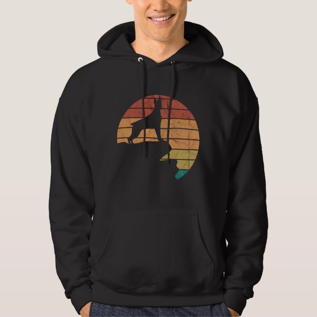 Doberman Hund Mama Hundebesitzer Retro Hoodie (Vorderseite)