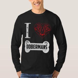 Doberman I Heart Dobermans Knochenschmuck T-Shirt