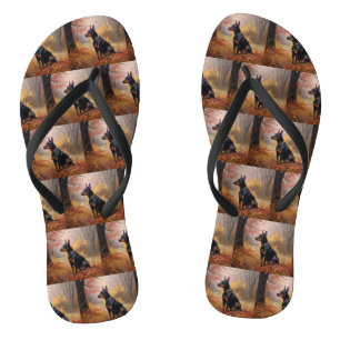 Doberman im Herbst Leaves Fall Inspiriert Flip Flops