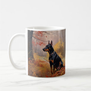Doberman im Herbst Leaves Fall Inspiriert Kaffeetasse