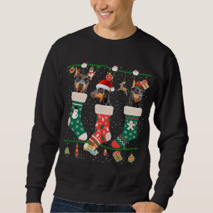 Doberman in Sock Christmas Santa X-Mas Dog Sweatshirt