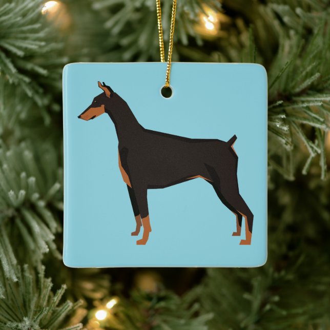Doberman Keramikornament (Baum)
