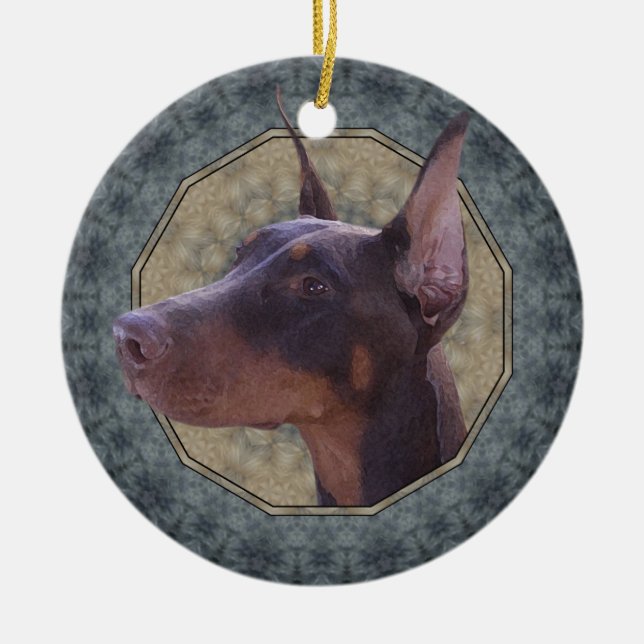 Doberman Keramikornament (Vorne)