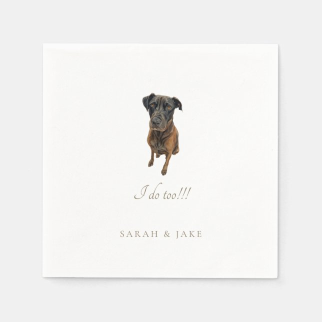 Doberman Labrador Custom Pet Wedding Napkins Serviette (Vorderseite)