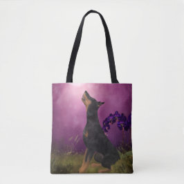 Doberman Lila Fantasy Orchids Doberman Art
