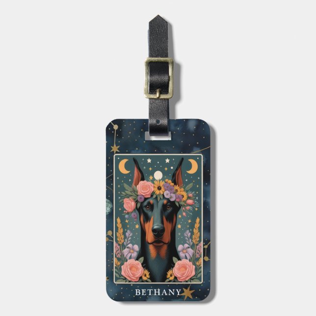 Doberman Luggage Tag Gepäckanhänger (Vorderseite vertikal)