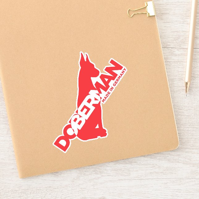 Doberman Made in Deutschland Aufkleber (Notizbuch)