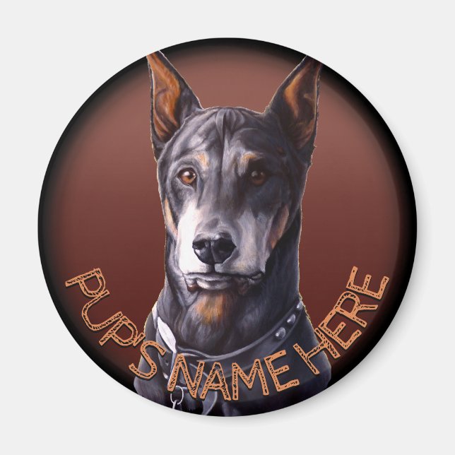 Doberman Magnets Custom Doberman Kühlschrankmagnet Magnet (Vorne)