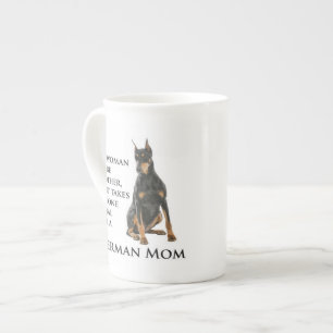 Doberman Mama Knochen China Tasse