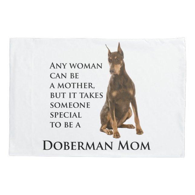 Doberman Mama Pillow Case Kissenbezug (Rückseite)