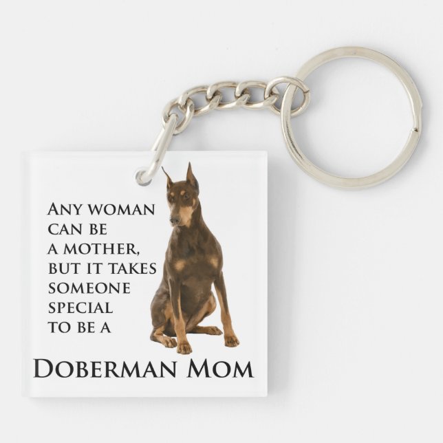 Doberman Mama Schlüsselanhänger (Rückseite)